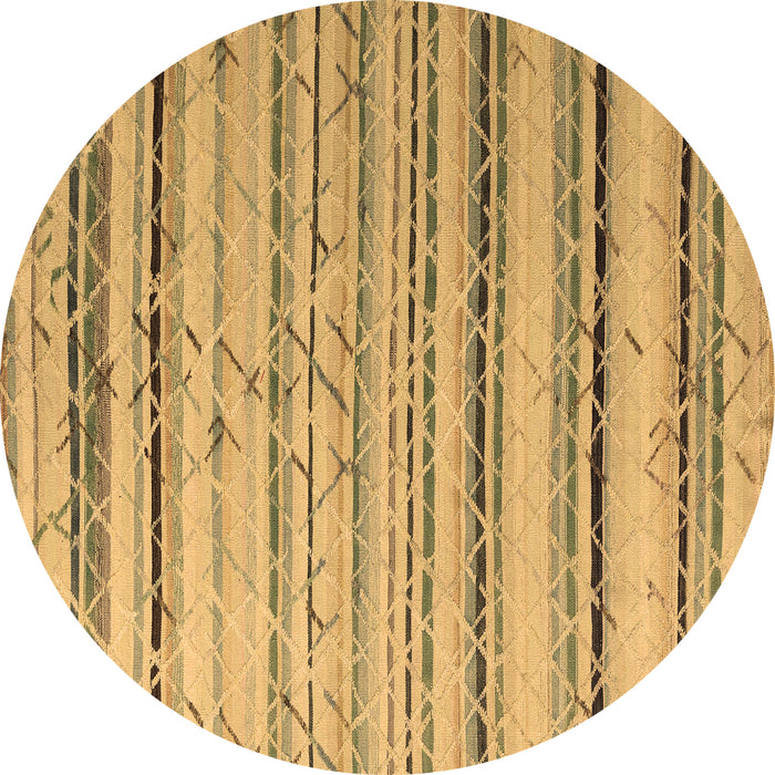 Round Abstract Brown Modern Rug, abs5345brn