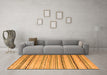 Machine Washable Abstract Orange Modern Area Rugs in a Living Room, wshabs5345org