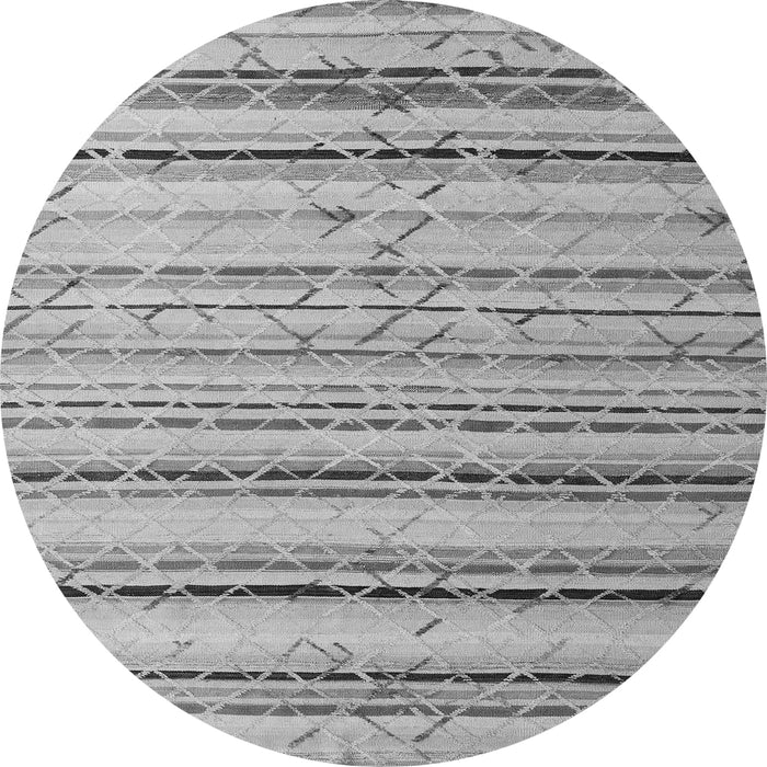 Round Machine Washable Abstract Gray Modern Rug, wshabs5345gry