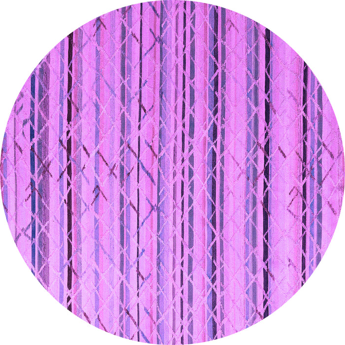 Round Machine Washable Abstract Purple Modern Area Rugs, wshabs5345pur