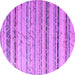 Round Machine Washable Abstract Purple Modern Area Rugs, wshabs5345pur