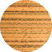 Round Abstract Orange Modern Rug, abs5345org