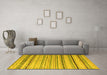 Machine Washable Abstract Yellow Modern Rug in a Living Room, wshabs5345yw