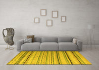 Machine Washable Abstract Yellow Modern Rug, wshabs5345yw