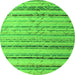 Round Machine Washable Abstract Green Modern Area Rugs, wshabs5345grn