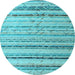 Round Abstract Light Blue Modern Rug, abs5345lblu