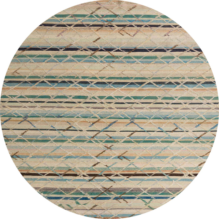 Round Abstract Khaki Green Modern Rug, abs5345