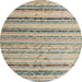 Round Abstract Khaki Green Modern Rug, abs5345