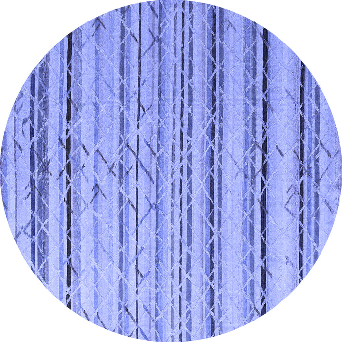 Round Abstract Blue Modern Rug, abs5345blu