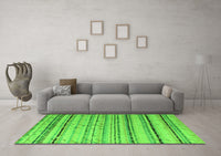 Machine Washable Abstract Green Modern Rug, wshabs5345grn