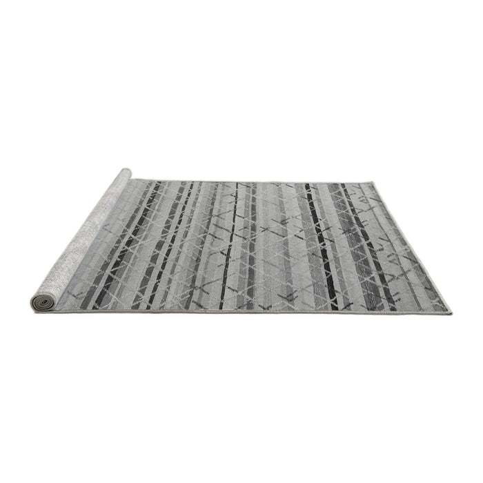 Sideview of Machine Washable Abstract Gray Modern Rug, wshabs5345gry