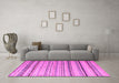 Machine Washable Abstract Pink Modern Rug in a Living Room, wshabs5345pnk