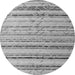 Round Abstract Gray Modern Rug, abs5345gry