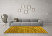 Machine Washable Abstract Yellow Modern Rug in a Living Room, wshabs5346yw