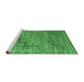 Sideview of Machine Washable Abstract Emerald Green Modern Area Rugs, wshabs5346emgrn