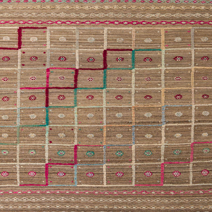 Square Abstract Light Copper Gold Modern Rug, abs5346