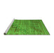 Sideview of Machine Washable Abstract Green Modern Area Rugs, wshabs5346grn