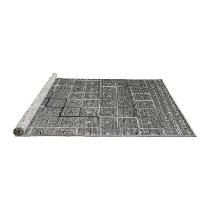 Sideview of Machine Washable Abstract Gray Modern Rug, wshabs5346gry