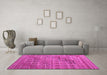 Machine Washable Abstract Pink Modern Rug in a Living Room, wshabs5346pnk