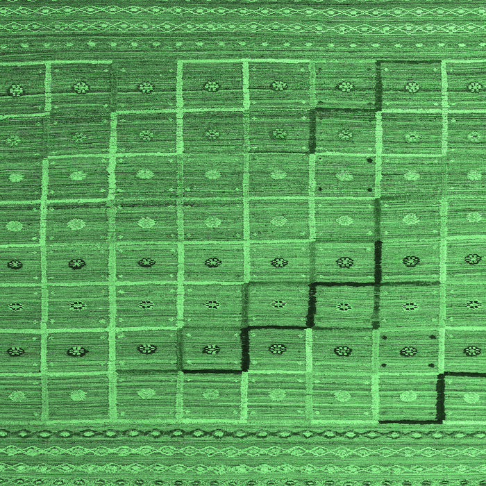 Square Abstract Emerald Green Modern Rug, abs5346emgrn