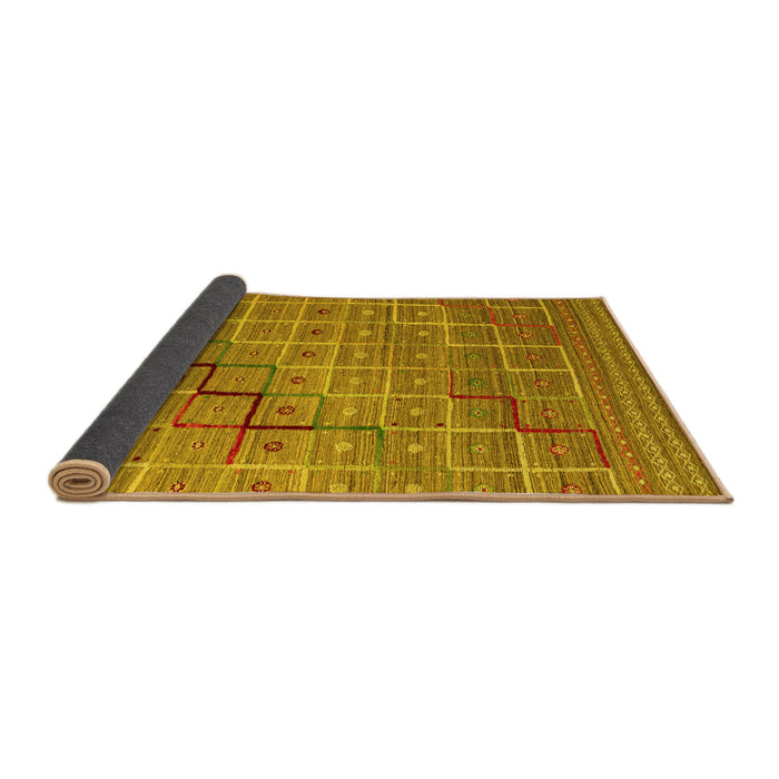 Sideview of Abstract Yellow Modern Rug, abs5346yw