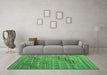 Machine Washable Abstract Emerald Green Modern Area Rugs in a Living Room,, wshabs5346emgrn