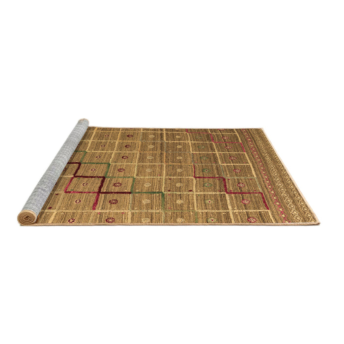 Sideview of Machine Washable Abstract Brown Modern Rug, wshabs5346brn