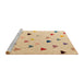 Sideview of Machine Washable Abstract Brown Gold Rug, wshabs5347