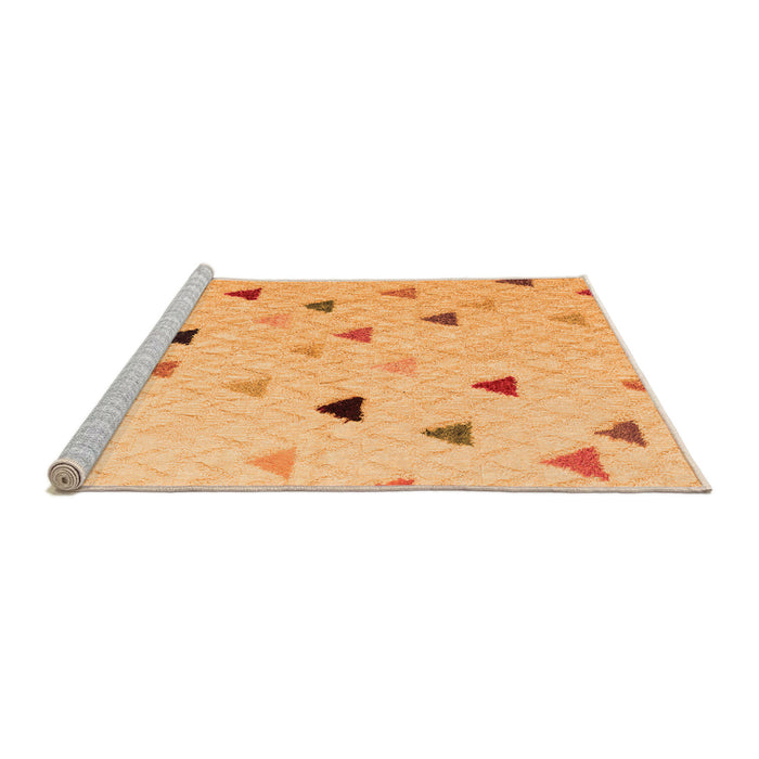 Sideview of Machine Washable Solid Orange Modern Area Rugs, wshabs5347org