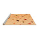 Sideview of Machine Washable Solid Orange Modern Area Rugs, wshabs5347org