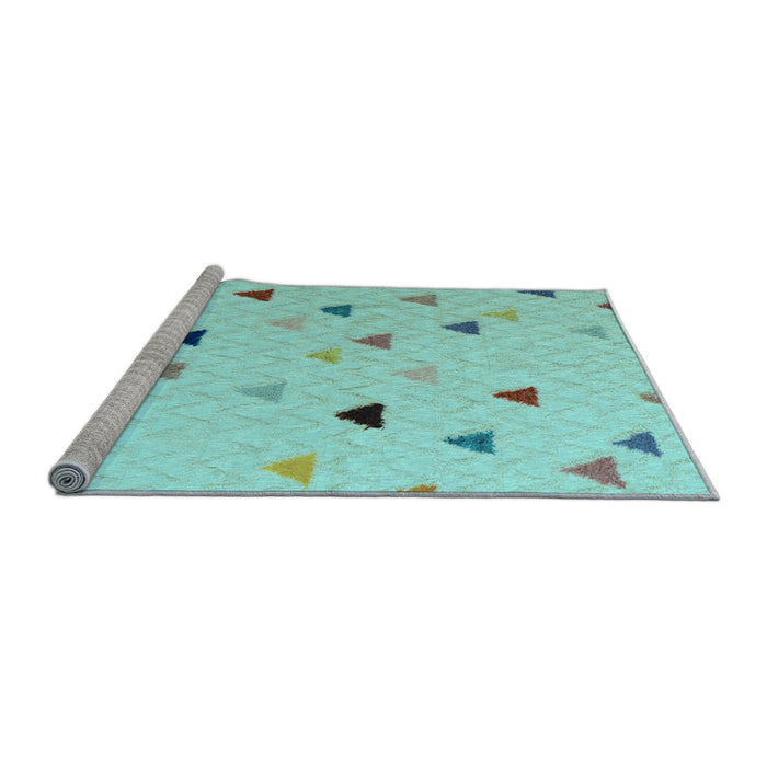 Sideview of Machine Washable Solid Light Blue Modern Rug, wshabs5347lblu