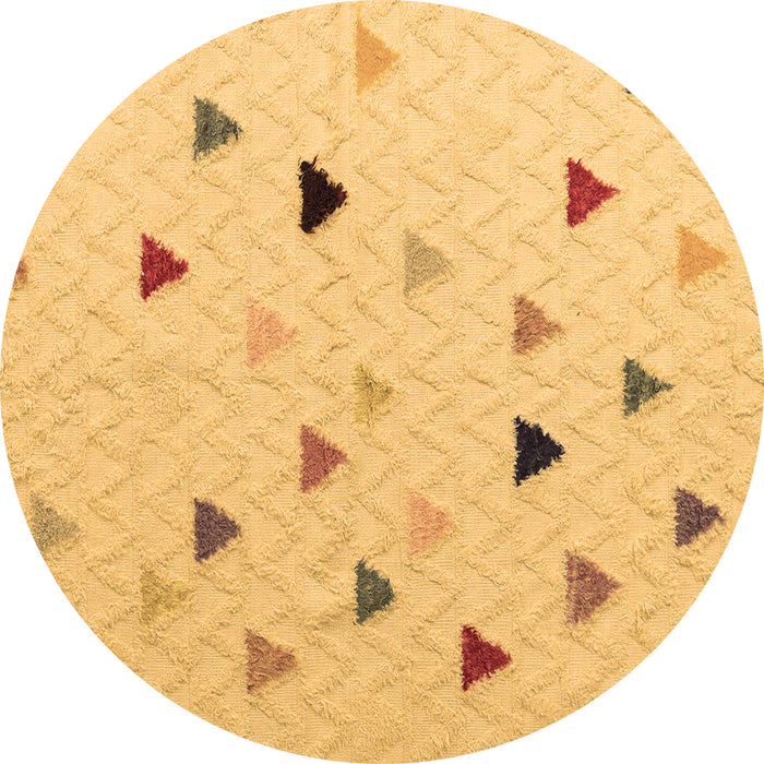 Round Machine Washable Solid Brown Modern Rug, wshabs5347brn