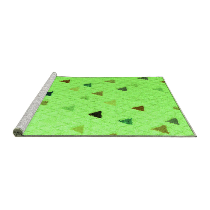 Sideview of Machine Washable Solid Green Modern Area Rugs, wshabs5347grn