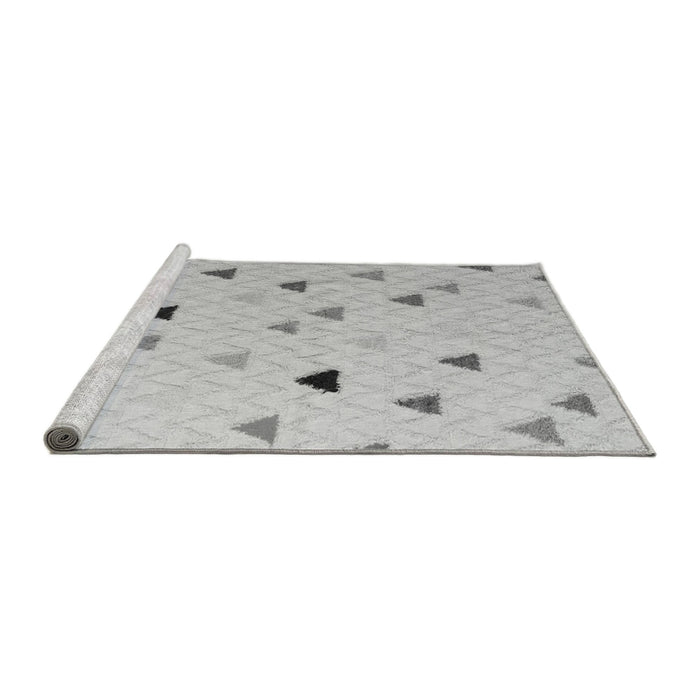 Sideview of Machine Washable Solid Gray Modern Rug, wshabs5347gry