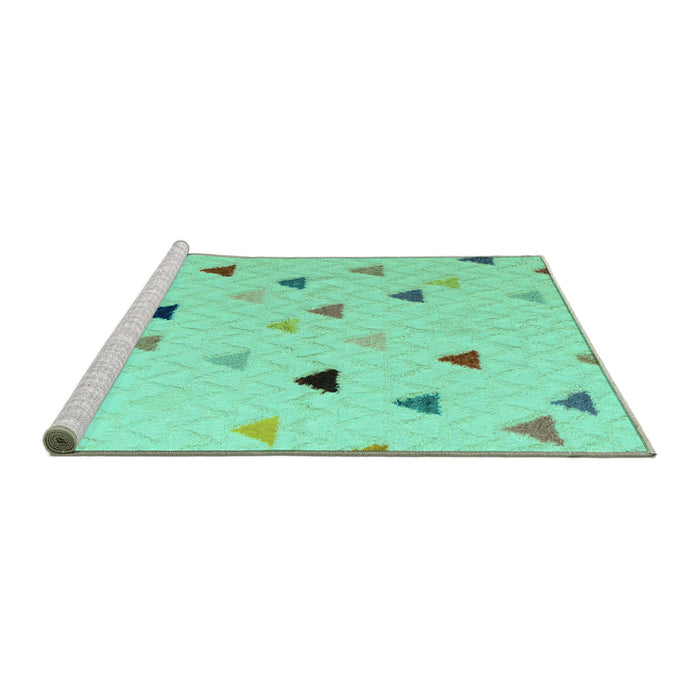 Sideview of Machine Washable Solid Turquoise Modern Area Rugs, wshabs5347turq