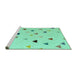 Sideview of Machine Washable Solid Turquoise Modern Area Rugs, wshabs5347turq