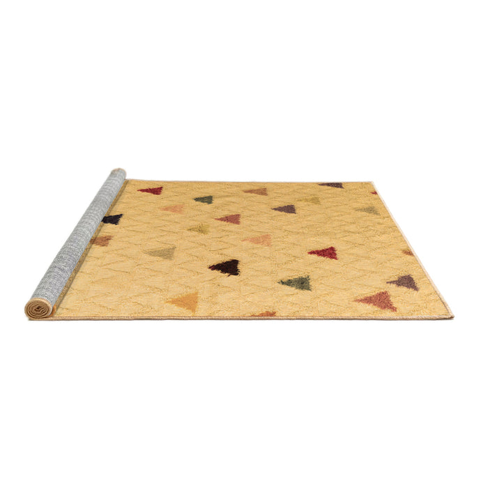 Sideview of Machine Washable Solid Brown Modern Rug, wshabs5347brn