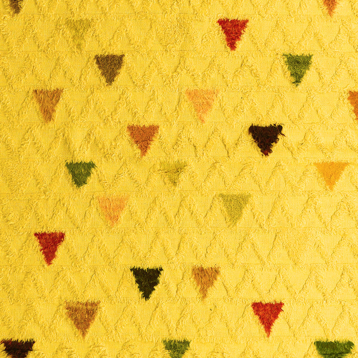 Machine Washable Solid Yellow Modern Rug, wshabs5347yw