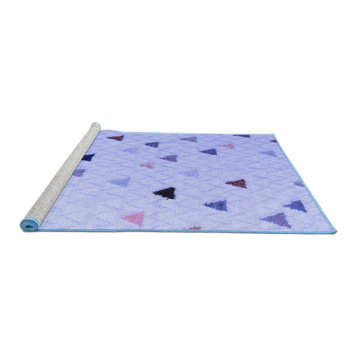 Sideview of Machine Washable Solid Blue Modern Rug, wshabs5347blu