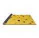 Sideview of Solid Yellow Modern Rug, abs5347yw