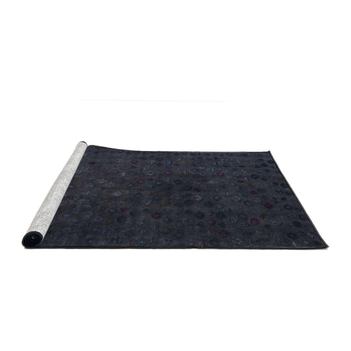Sideview of Machine Washable Abstract Dark Slate Gray Green Rug, wshabs5348