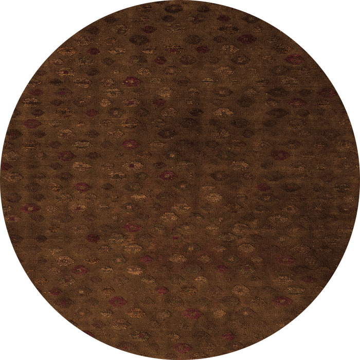 Round Abstract Orange Modern Rug, abs5348org