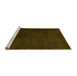 Sideview of Machine Washable Abstract Yellow Modern Rug, wshabs5348yw