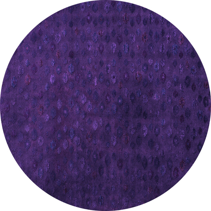 Round Abstract Purple Modern Rug, abs5348pur