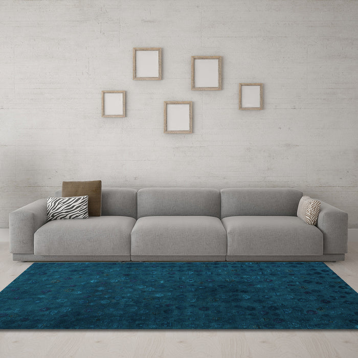 Machine Washable Abstract Light Blue Modern Rug in a Living Room, wshabs5348lblu