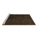 Sideview of Machine Washable Abstract Brown Modern Rug, wshabs5348brn