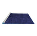 Sideview of Machine Washable Abstract Blue Modern Rug, wshabs5348blu