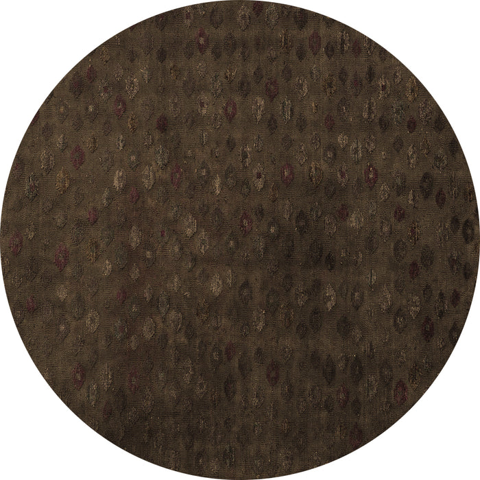 Round Machine Washable Abstract Brown Modern Rug, wshabs5348brn