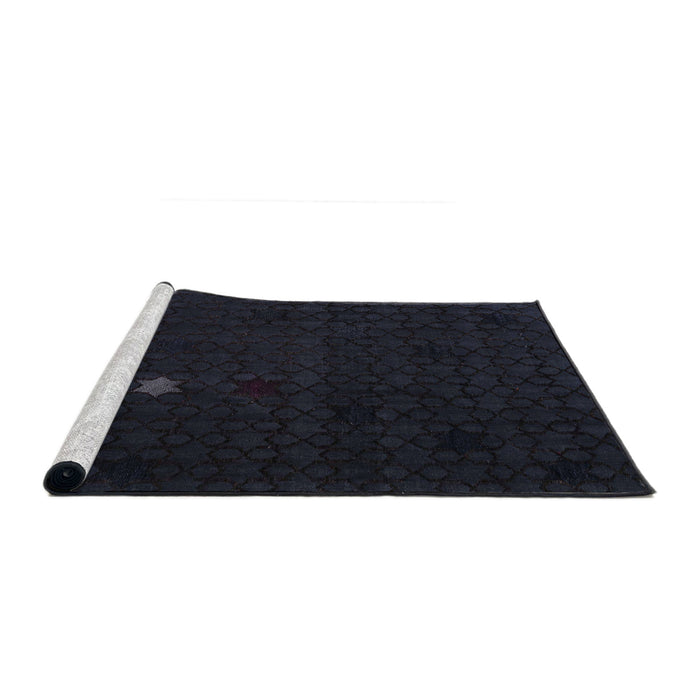 Sideview of Machine Washable Abstract Midnight Gray Rug, wshabs5349