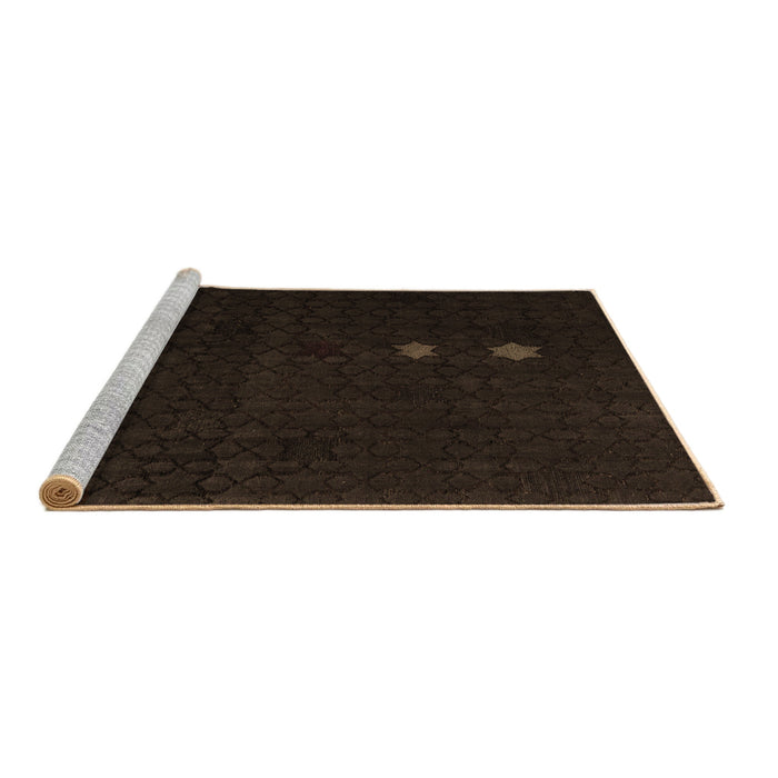 Sideview of Machine Washable Abstract Brown Modern Rug, wshabs5349brn
